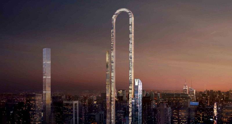 изогнутый небоскреб